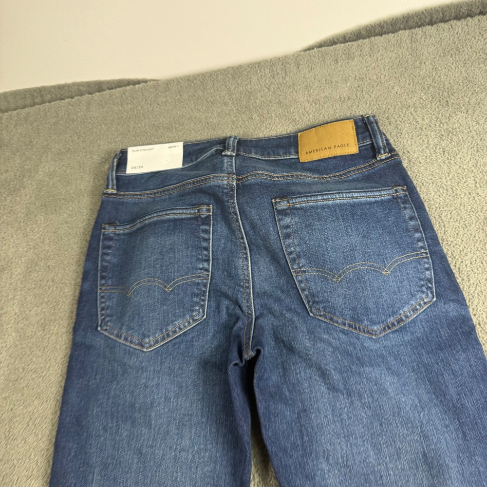 American Eagle AirFlex+ Slim Straight Jeans Mens 28x30 Medium Wash Blue